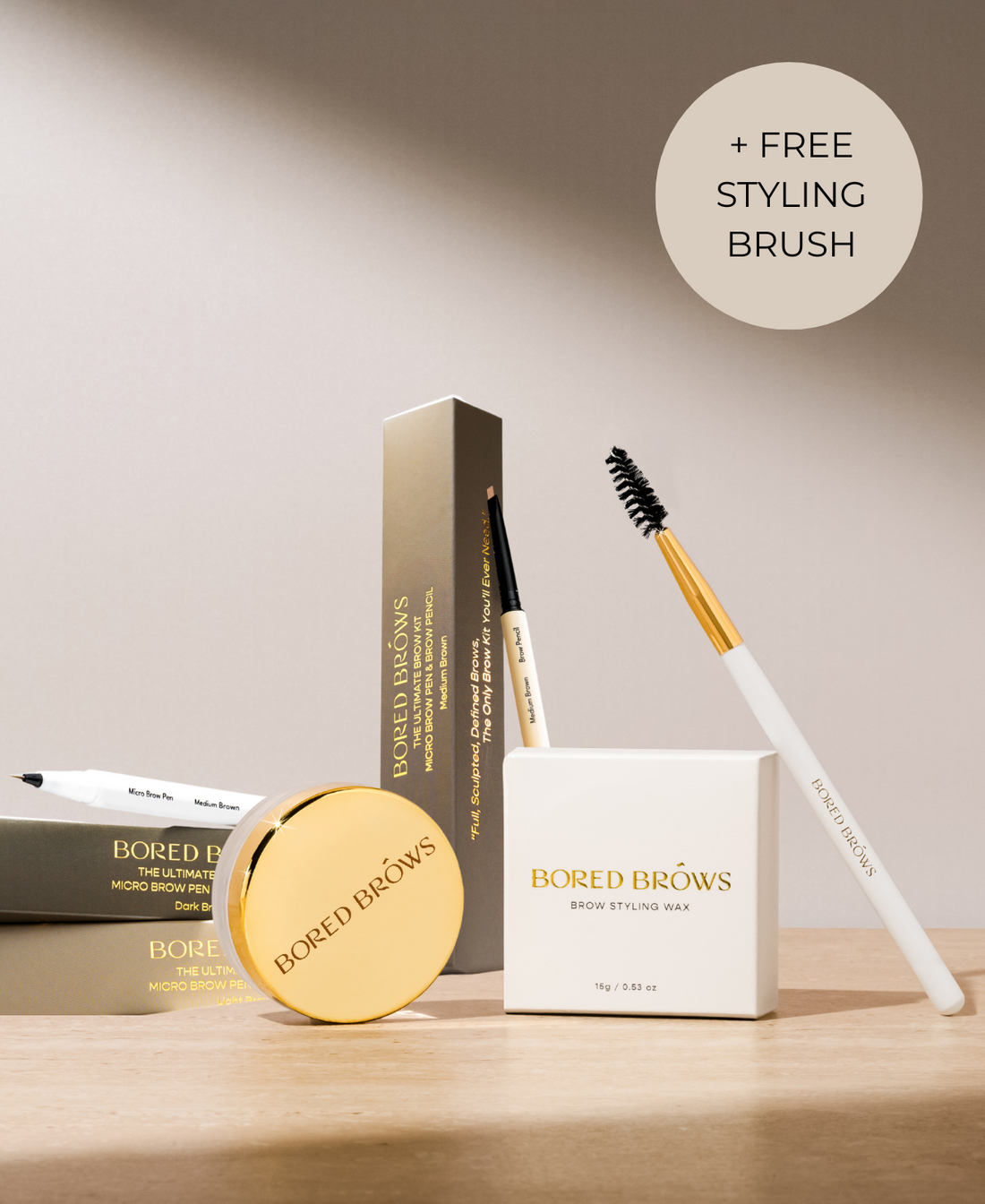 The Full Brow Kit - Brow Kit, Brow Wax + Free Brush Set